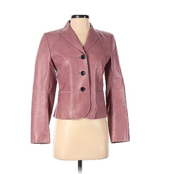 Ann Taylor Pink Leather Jacket